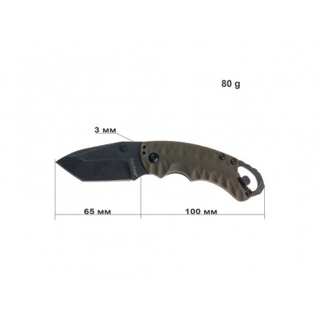 Нож складной Shuffle II - KERSHAW 8750TBLKBW, сталь 8Cr13MoV c покрытием BlackWash™, рукоять термопластик GFN Хаки цвета.a3117
