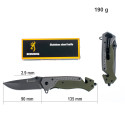 Складной туристический нож Browning DА166 green. a3316
