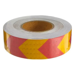 Светоотражающая самоклеящаяся лента желто-красная 5 см х 30 м