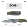 Туристический складной нож SOG FA02 зеленый