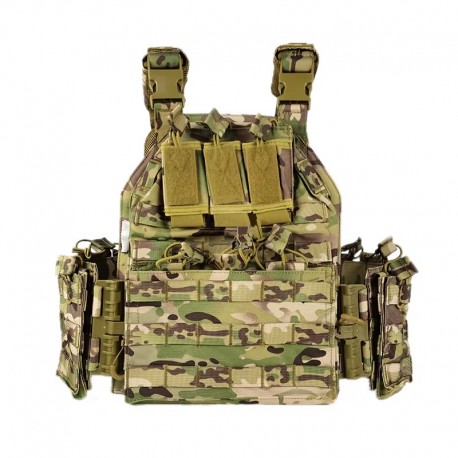 Плитоноска Бронежилет Мультикам MOLLE на 9 магазинов боковые плиты.a99993