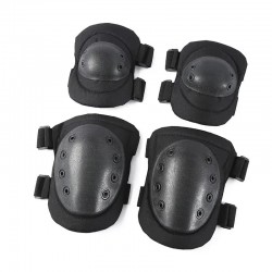 Наколенники тактические черные | Комплект защитных наколенников с налокотниками "черепашки"