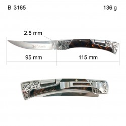 Складной нож Columbia B3165B черный с гравировкой