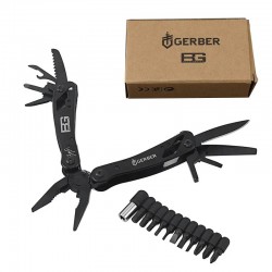 Мультитул плоскогубцы 12 в 1 GERBER Bear Grylls Black с набором бит