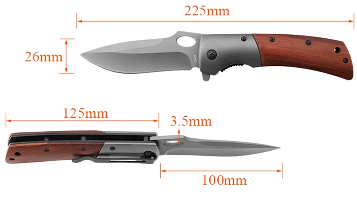 Складной нож Browning DA62 размеры