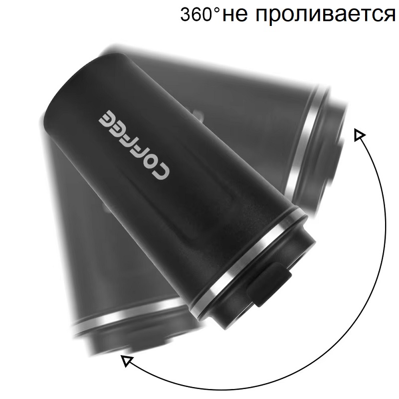 Термокружка чашка для кофе 500 мл - черный фото 8