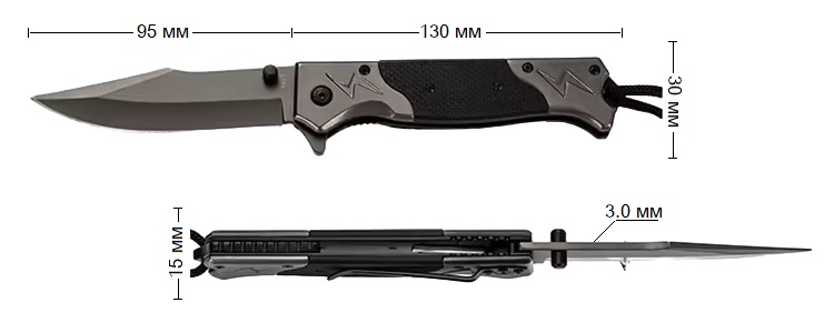 нож складной Browning FA45 черный размеры