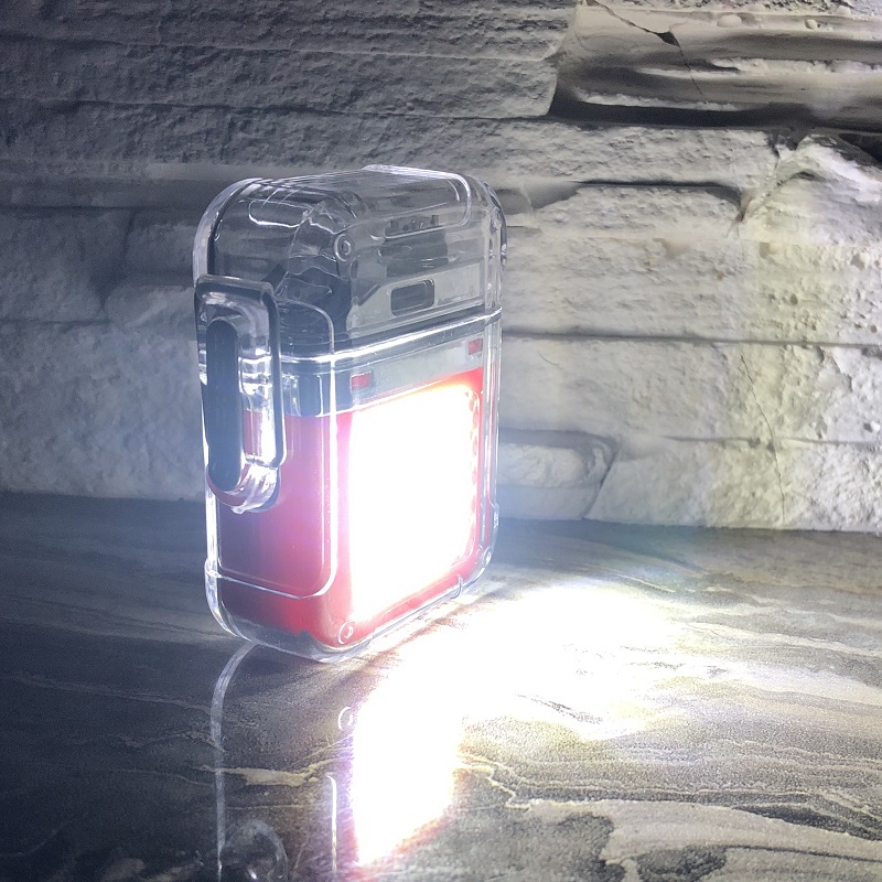 Зажигалка USB с LED фонариком красная фото 10